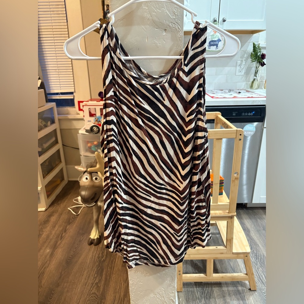 Zebra Print Sleeveless Top